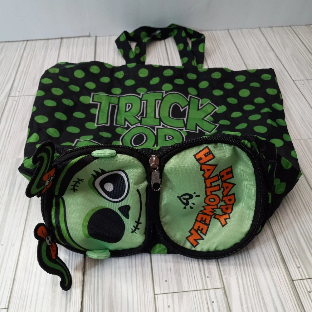 Justice Polka Dot Halloween Zombie Girl Trick Or Treat Foldable Compact Bag